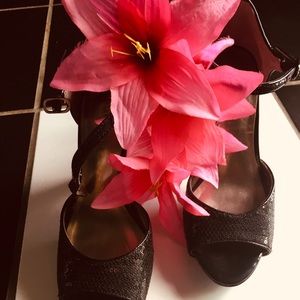 Black sequence heels